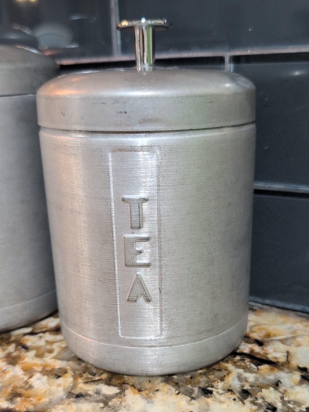 Vintage Aluminum Mid century Modern Cannister Set - Picture 5 of 7